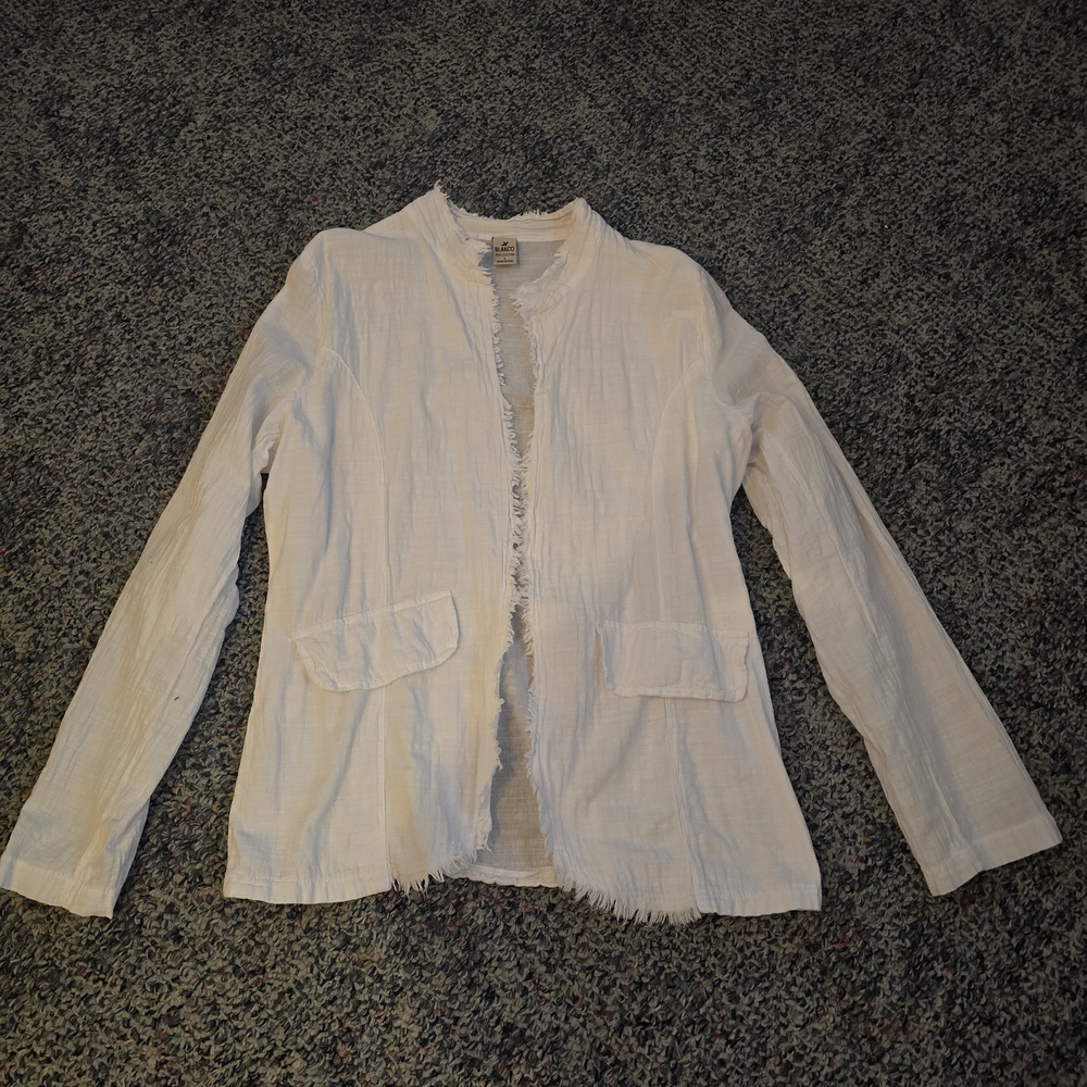 White Frayed Edge Jacket